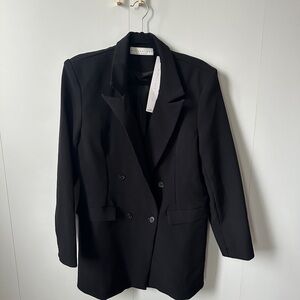 Missguided Black Double-Breasted Blazer